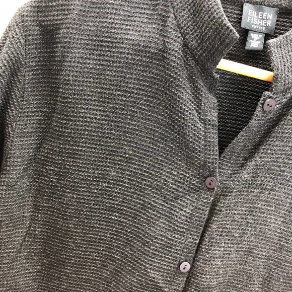 Eileen Fisher Waffle Knit Button Front Top - Picture 3 of 5